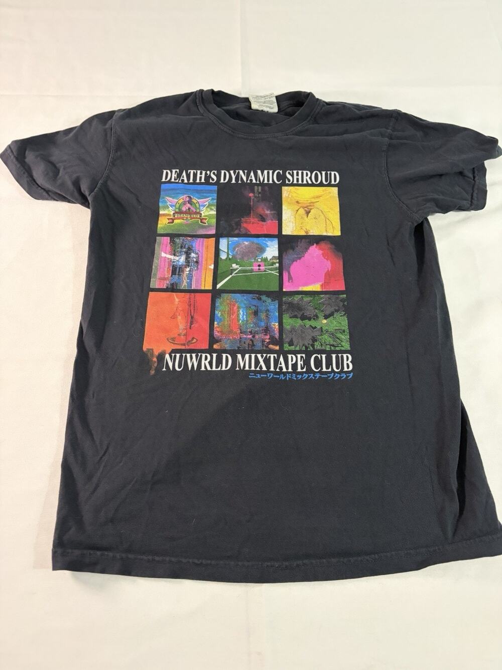 Comfort Colors Death's Dynamic Shroud NUWRLD Mixtape Club Black T-Shirt small